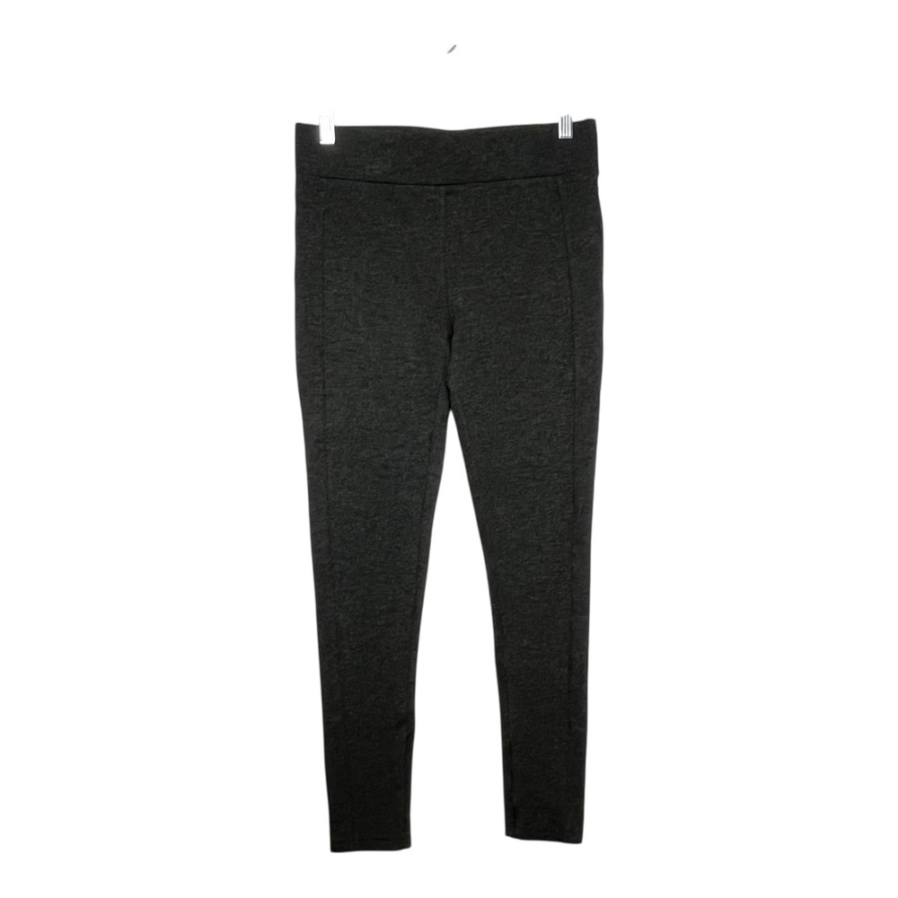 LOFT‎ Dark Gray Knit Stretch Ponte Pants Womens Size S Slim Leg Elastic Waist